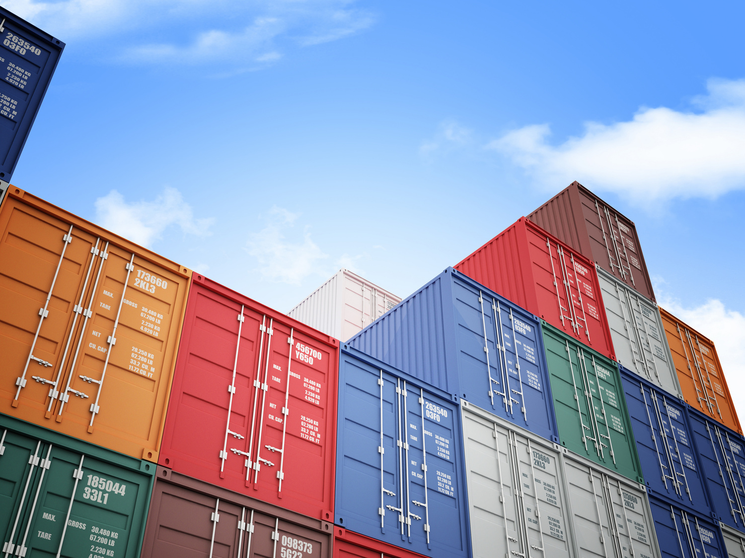 Stacked shipping containers for cargo operations